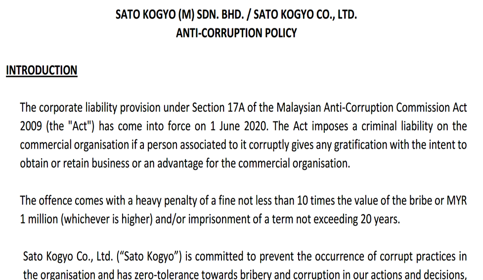 Anti-Corruption Policy
